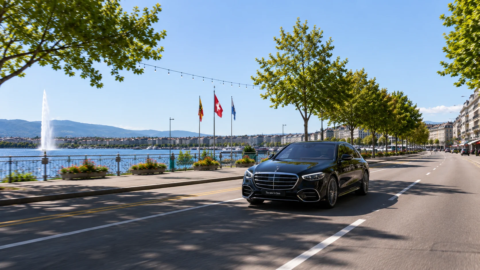 MILES sedan on the Geneva waterfront